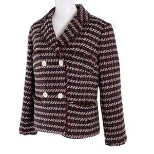 ANN Taylor Double Breasted Tweed Navy Blazer NWT Size 10